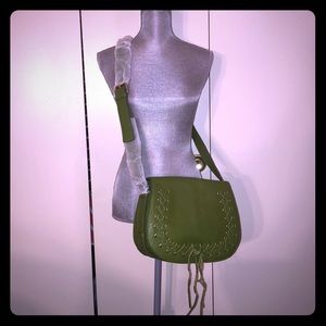 NWOT Violetta Green Saddlebag Purse and Dust Bag